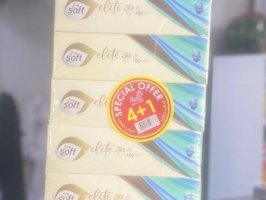 مناديل سوفت علبة كرتون 5 قطع
